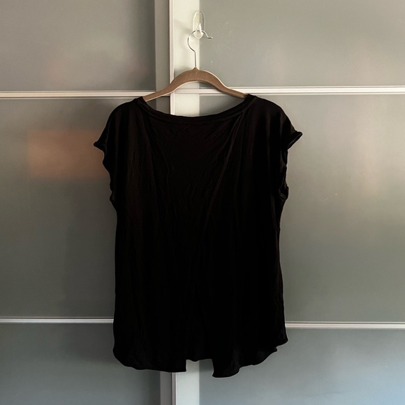 Black Split Open Back Tee. - Picture 2 of 4